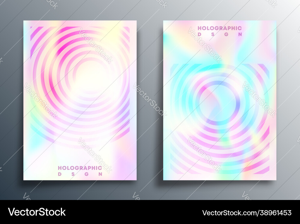 Holographic gradient texture design set Holographic gradient texture design set Vector Image