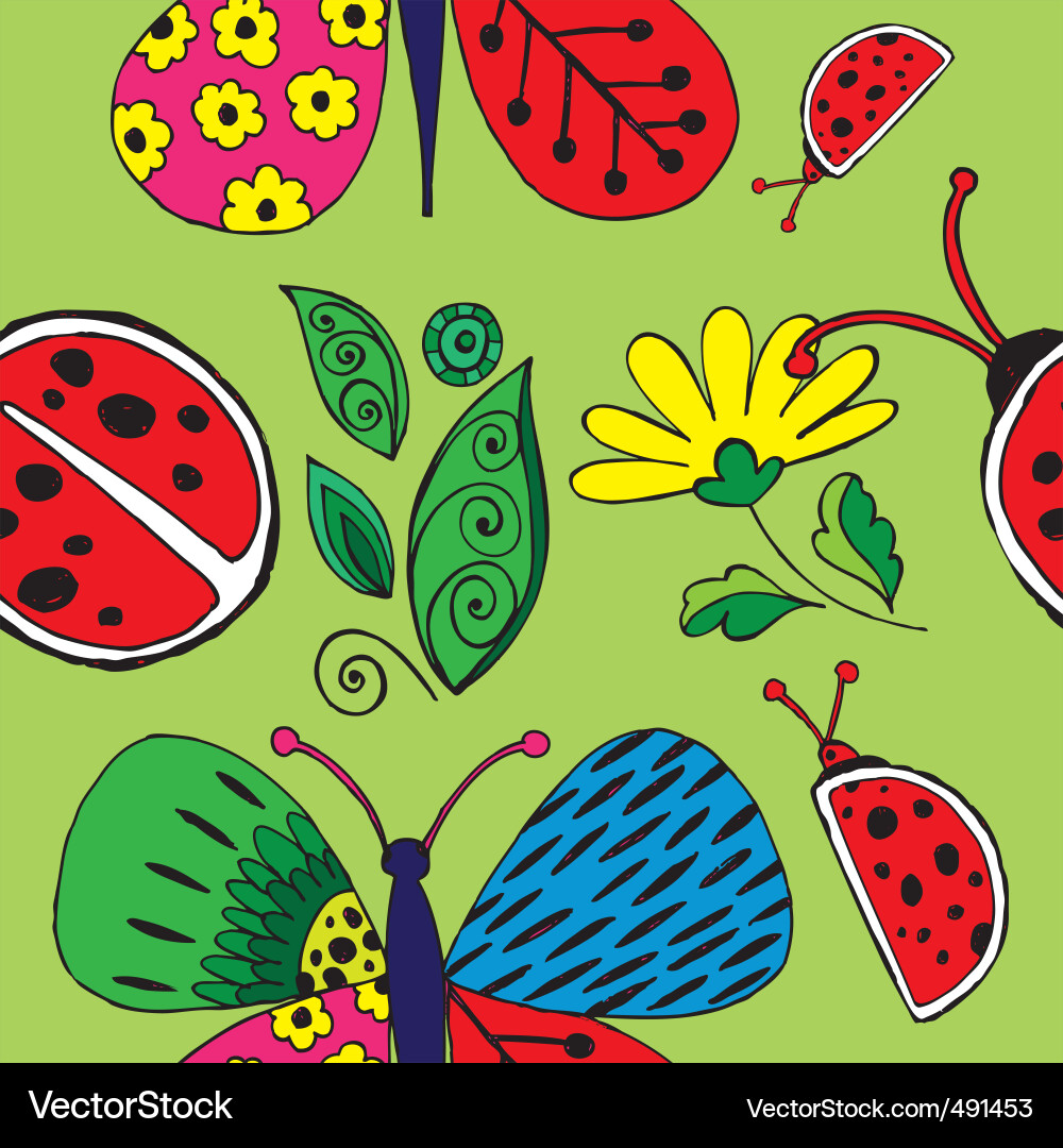 Ladybird pattern vector image