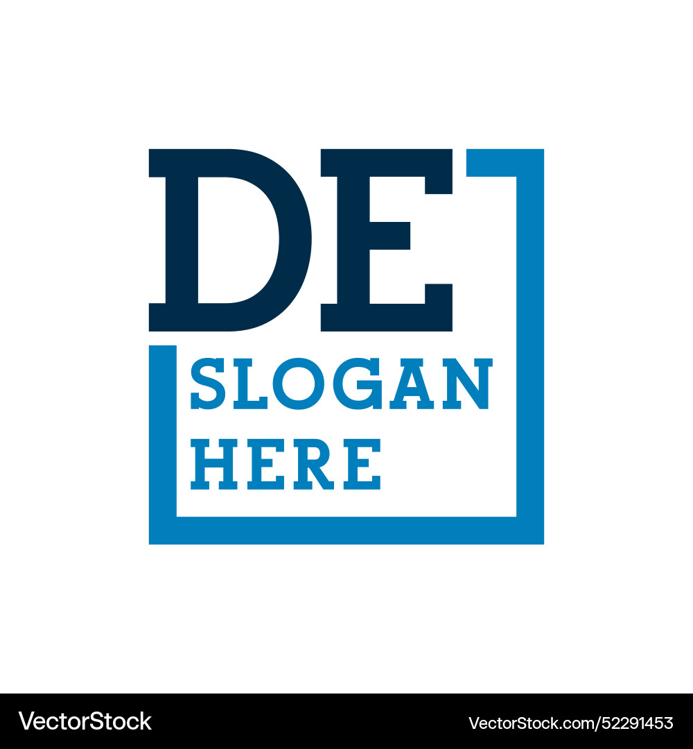 Minimal initials logo letters d and e de initial Vector Image