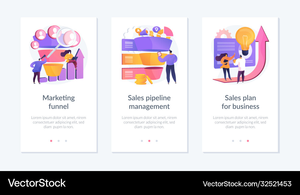 Sales conversions app interface template Sales conversions app interface template vector image