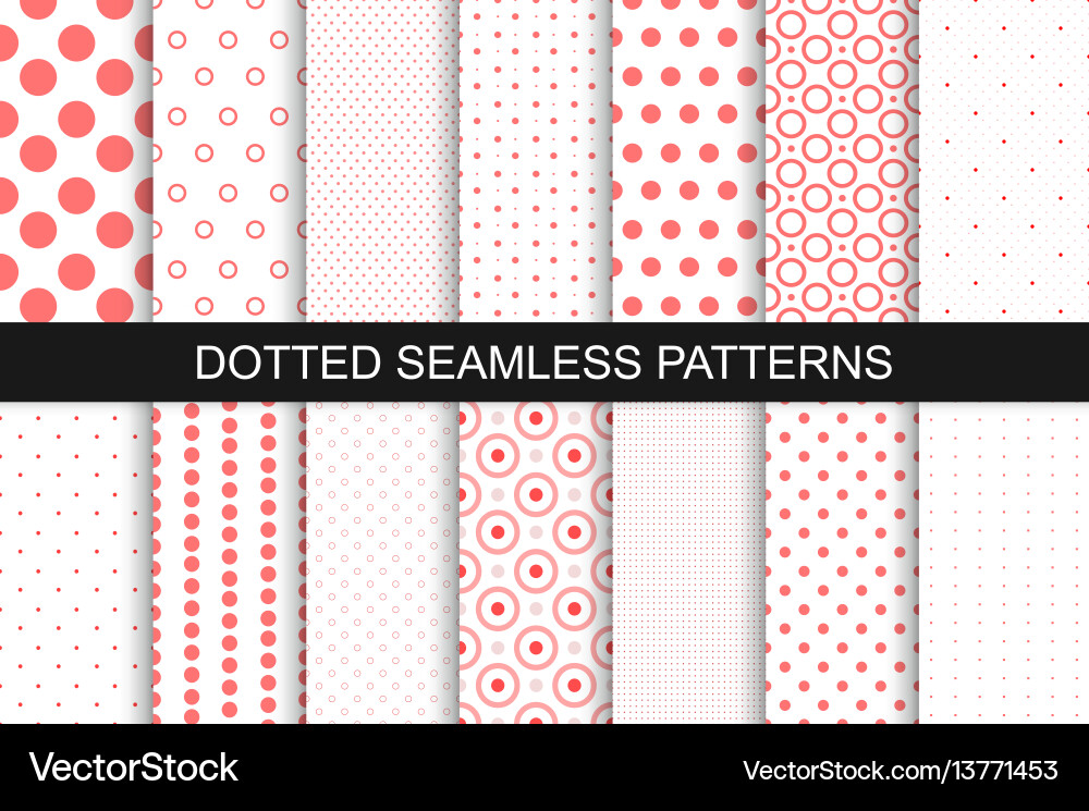 Seamless patterns with circles and dots vector image