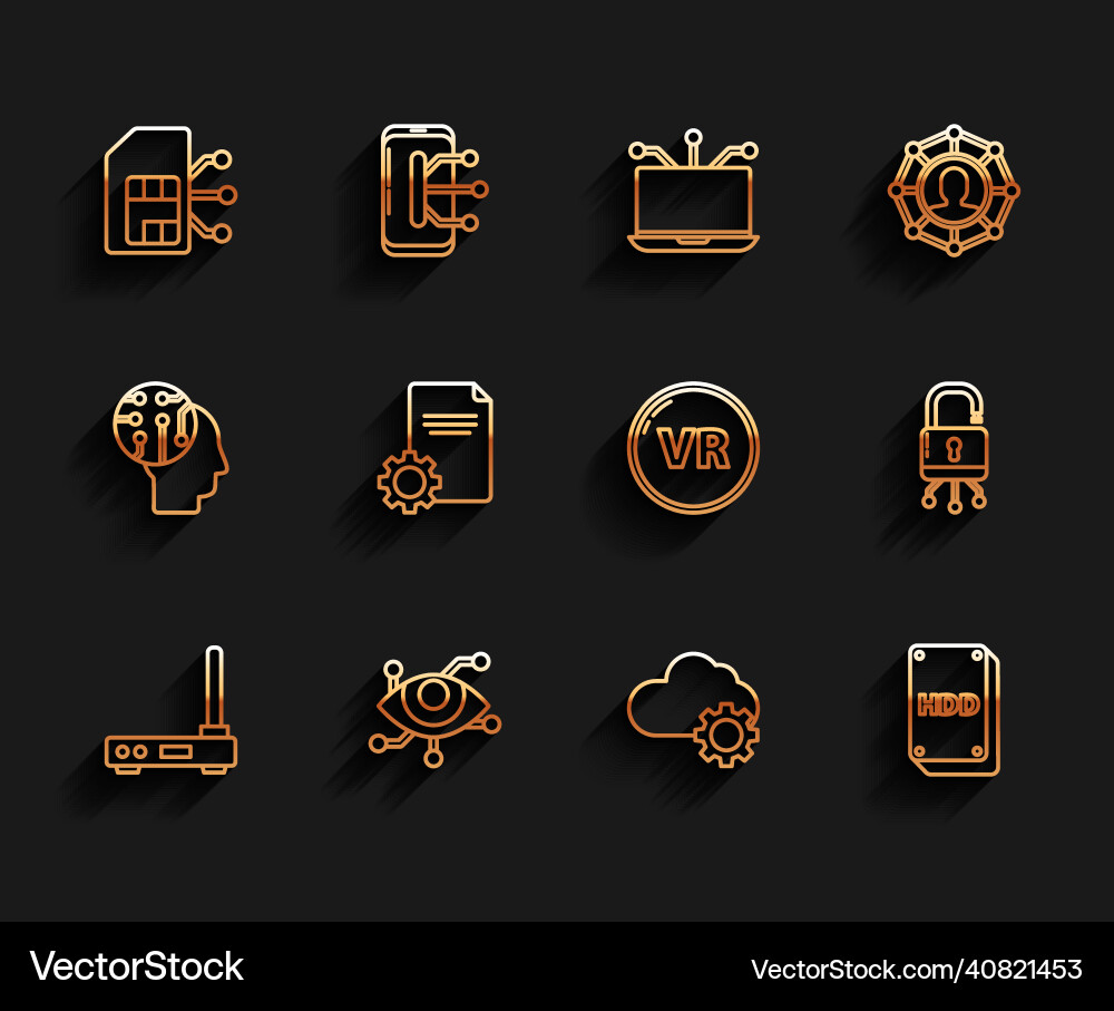 Set line router and wi-fi signal virtual reality Set line router and wi-fi signal virtual reality vector image