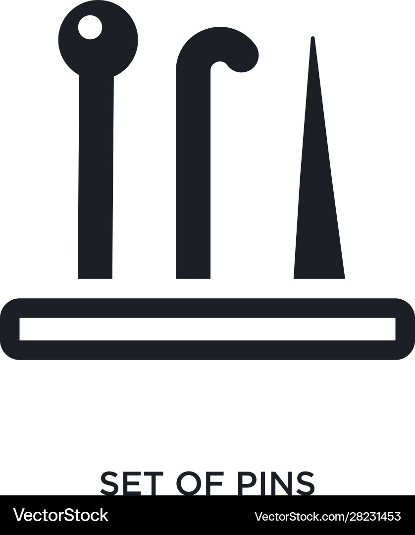 Set pins isolated icon simple element from sew Vector Image