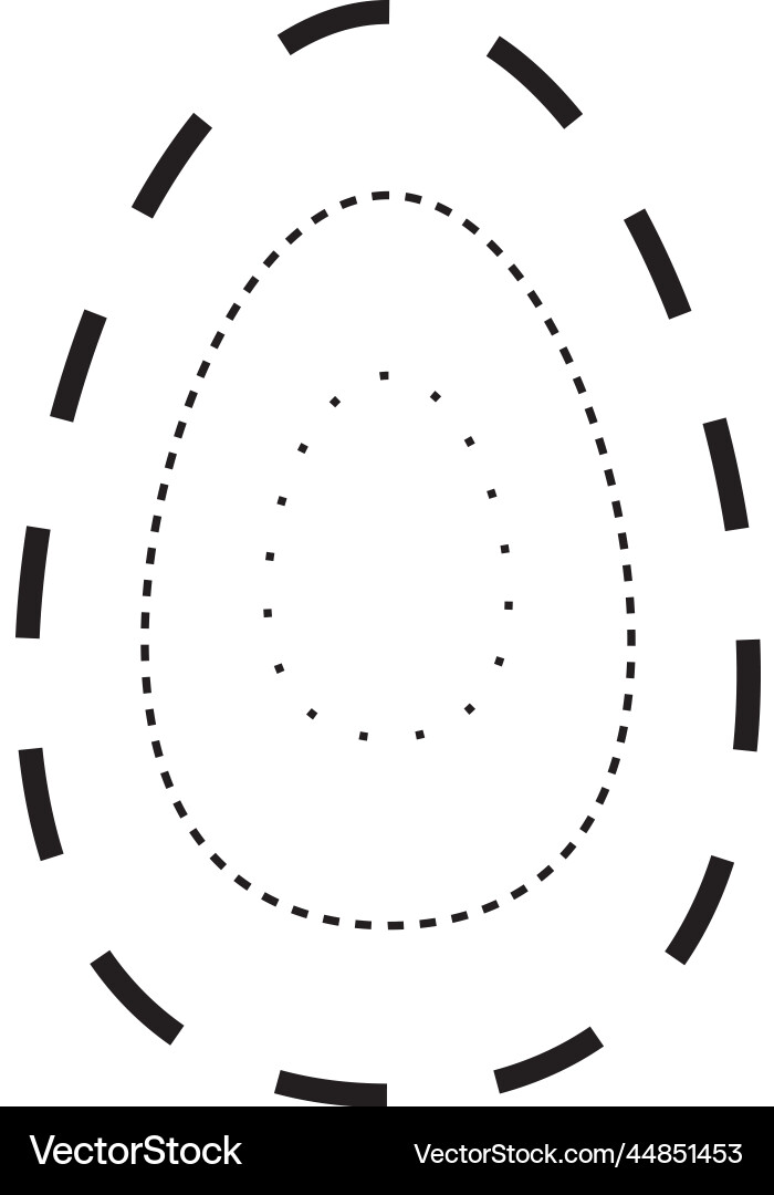 Tracing oval shape symbol dashed and dotted Tracing oval shape symbol dashed and dotted Vector Image