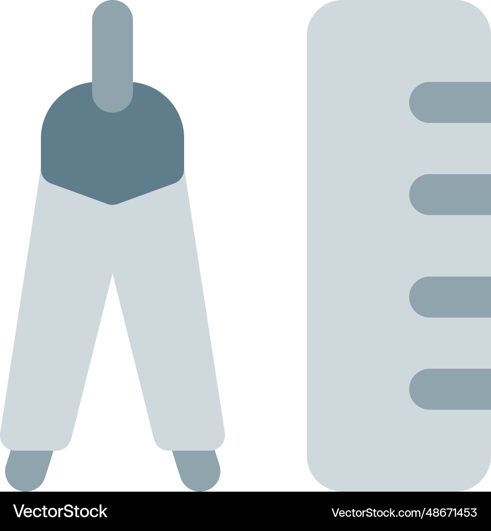 Use of ruler and divider for precise marking Vector Image