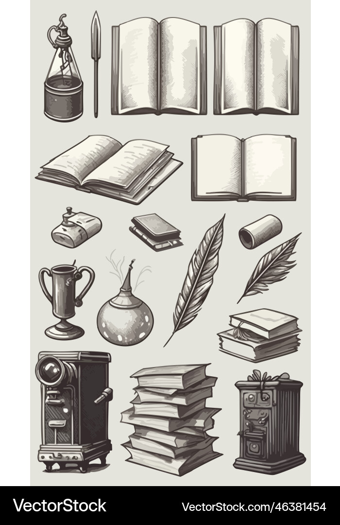 A drawing of various objects for studying A drawing of various objects for studying vector image