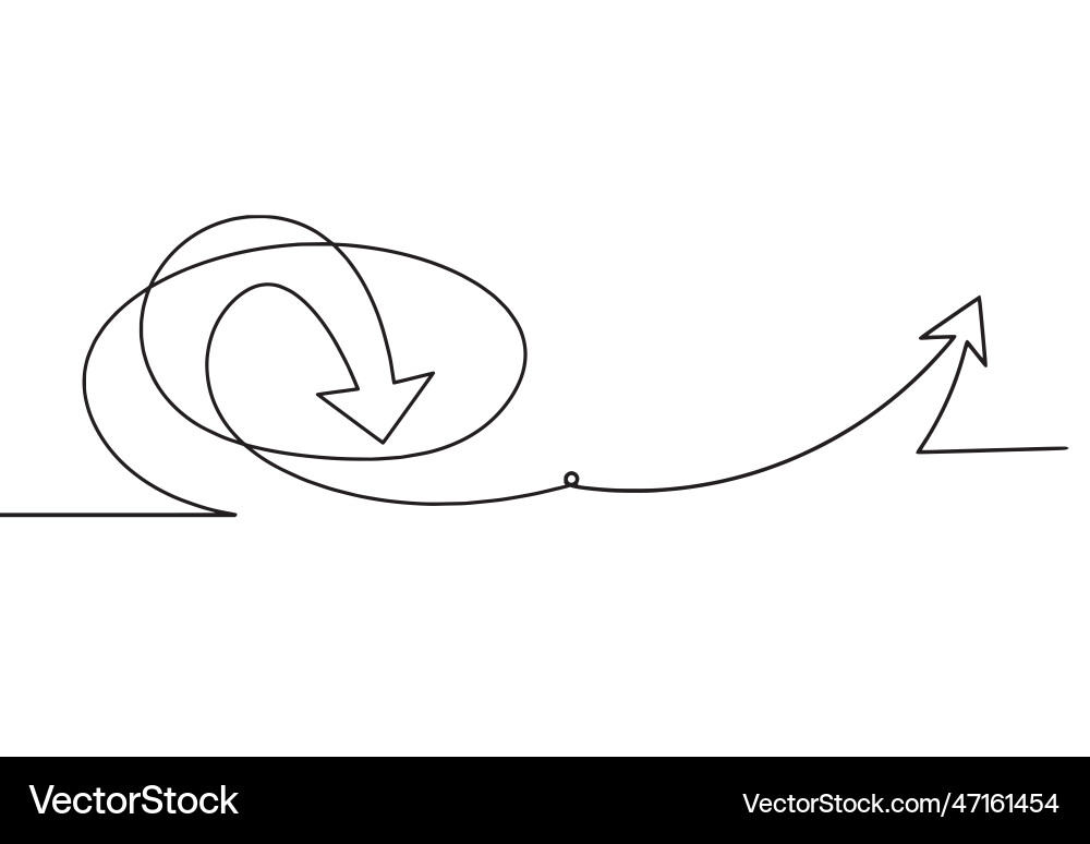 Abstract continuous lines arrows as drawing Vector Image