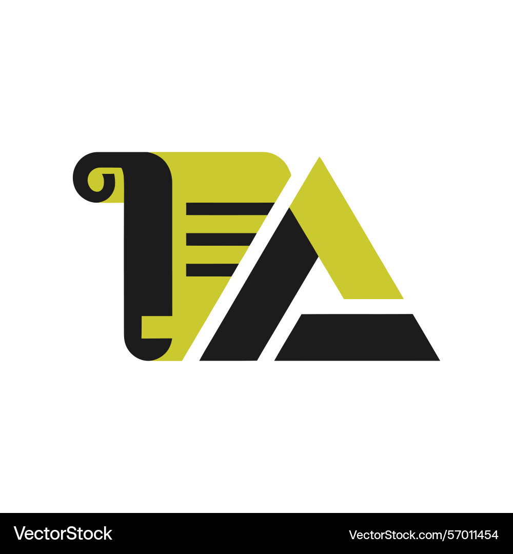 Abstract logo design featuring scroll and triangle Abstract logo design featuring scroll and triangle vector image
