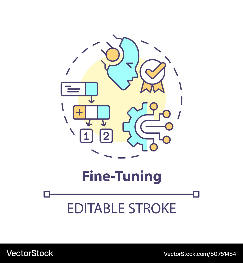Ai fine-tuning multi color concept icon Vector Image