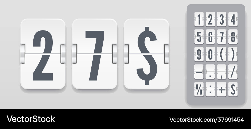 Analog Scoreboard with Numbers and Symbols vector image
