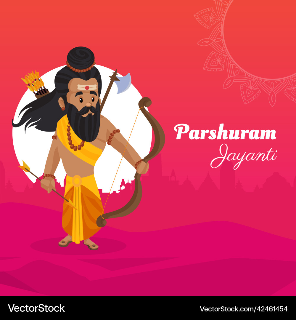 Banner design of parshuram jayanti Banner design of parshuram jayanti vector image