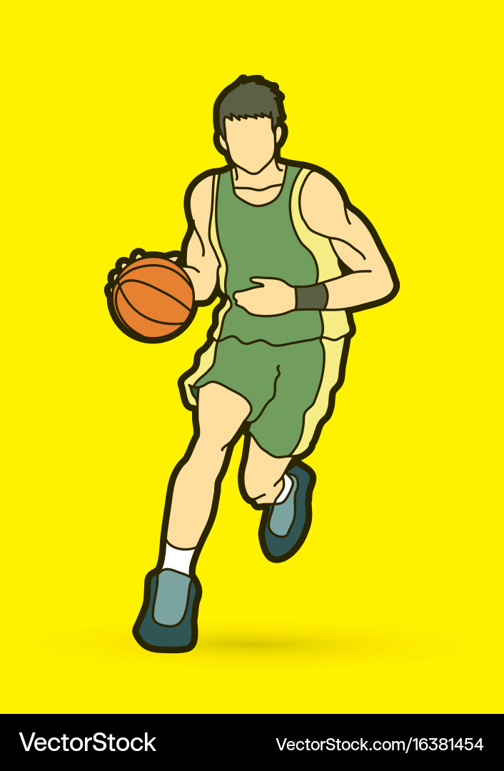 Basketball player running front view Vector Image
