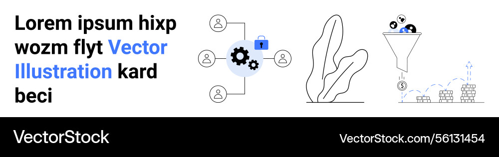 Business network connections data filtering Business network connections data filtering vector image