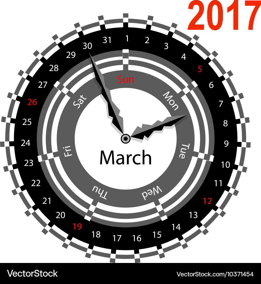 Creative idea of design a clock with circular vector image