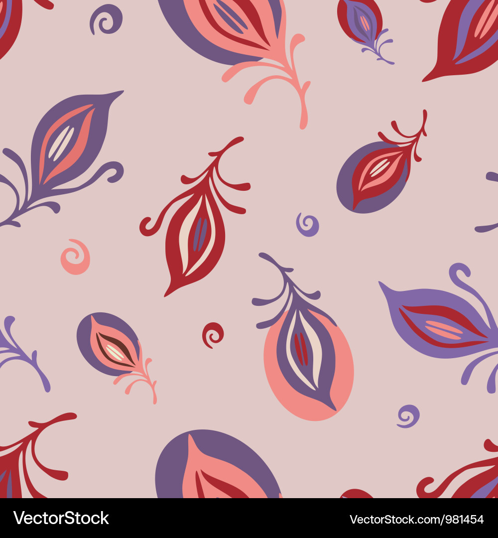 Feathers on pink pattern vector image