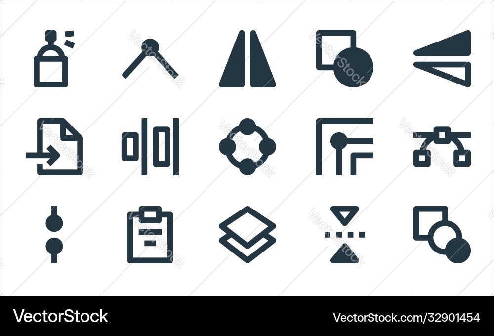 Graphic design line icons linear set quality Graphic design line icons linear set quality vector image