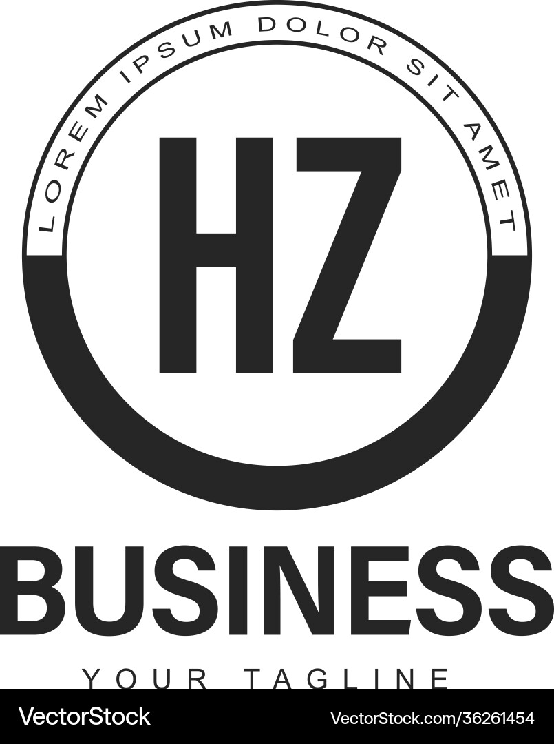 Hz initial a logo design with abstract style Hz initial a logo design with abstract style vector image