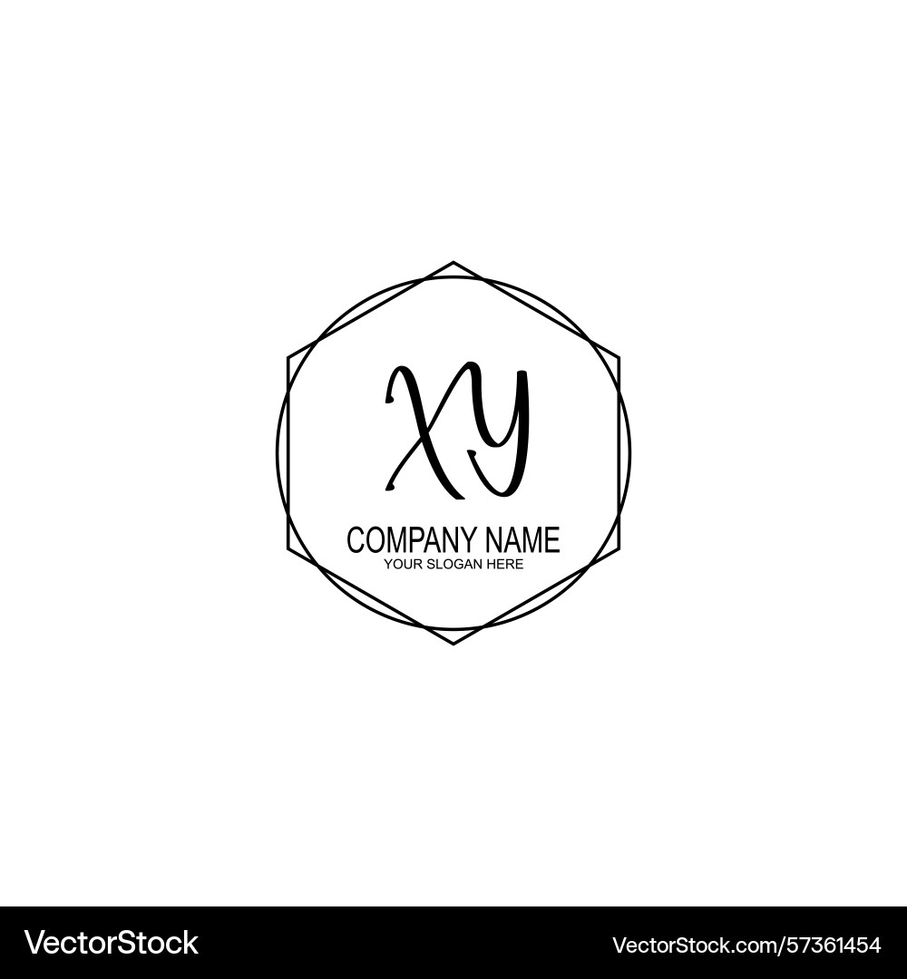 Minimalist handwritten xy initial logos with soft Minimalist handwritten xy initial logos with soft Vector Image