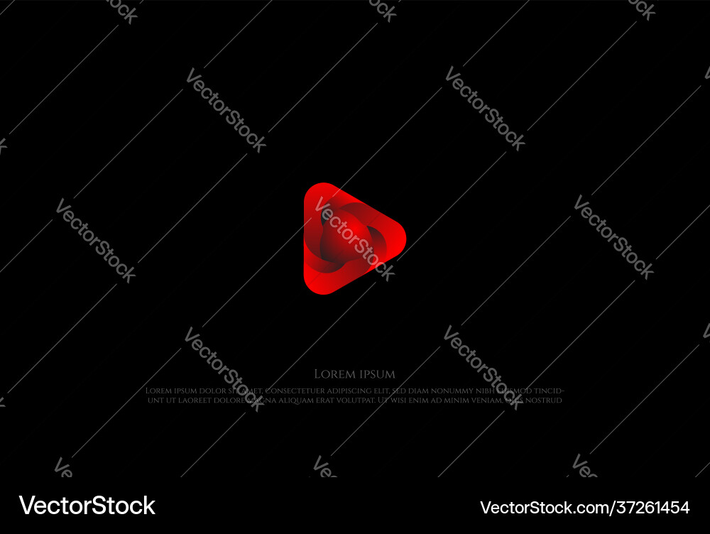 Modern futuristic red triangle play button Modern futuristic red triangle play button Vector Image