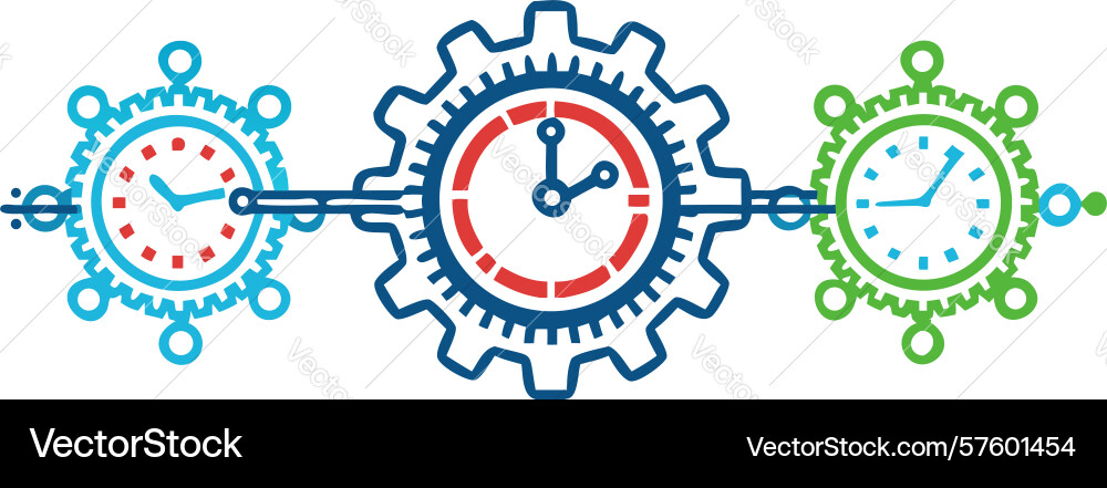 Multi-gear time progress icon design generative vector image