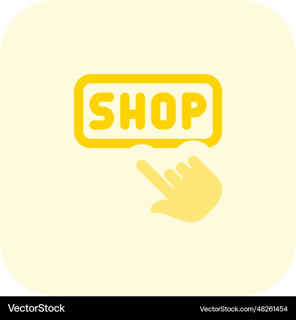 Pointer dragged on shop option in website vector image