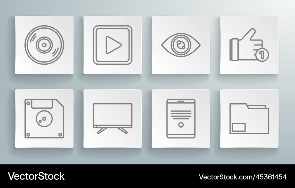Set line floppy disk for computer data storage Set line floppy disk for computer data storage vector image