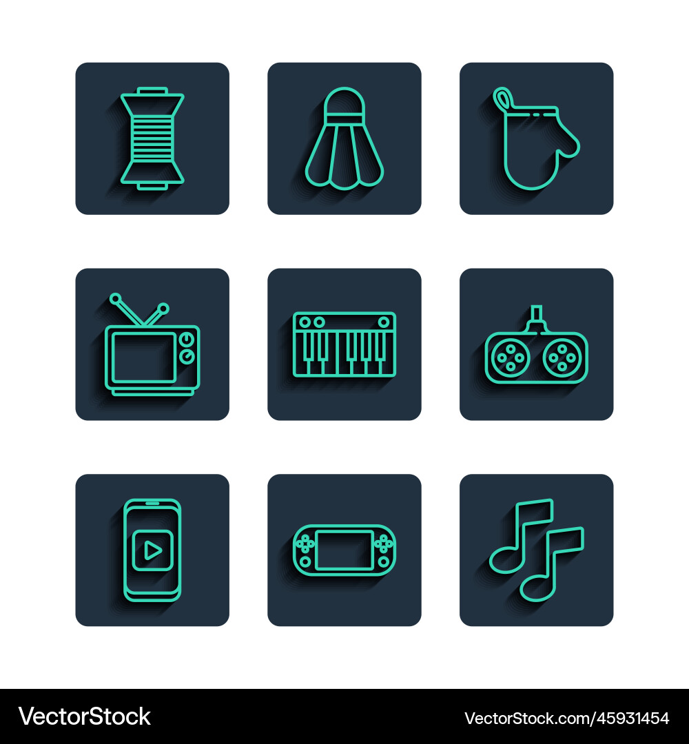Set line online play video portable game console Set line online play video portable game console vector image