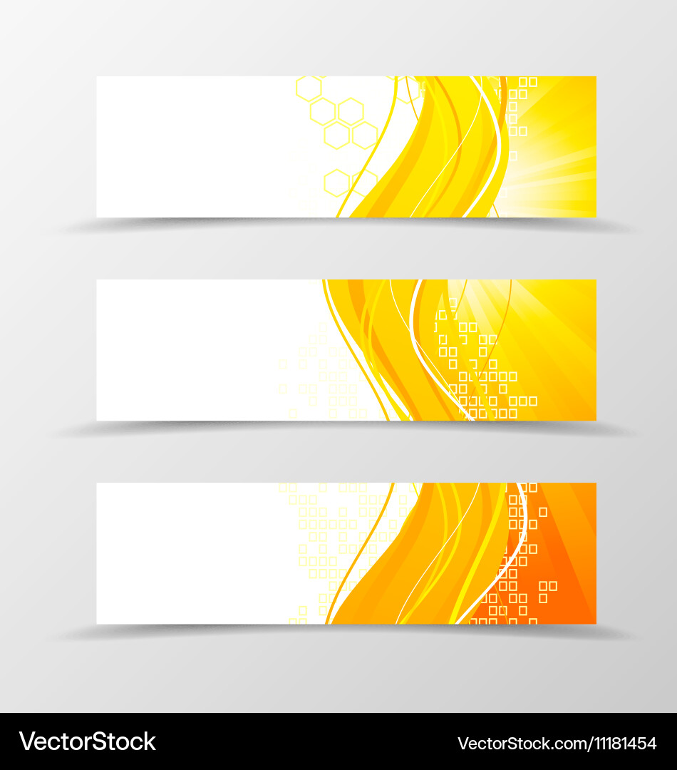 Set of header banner wave design Vector Image