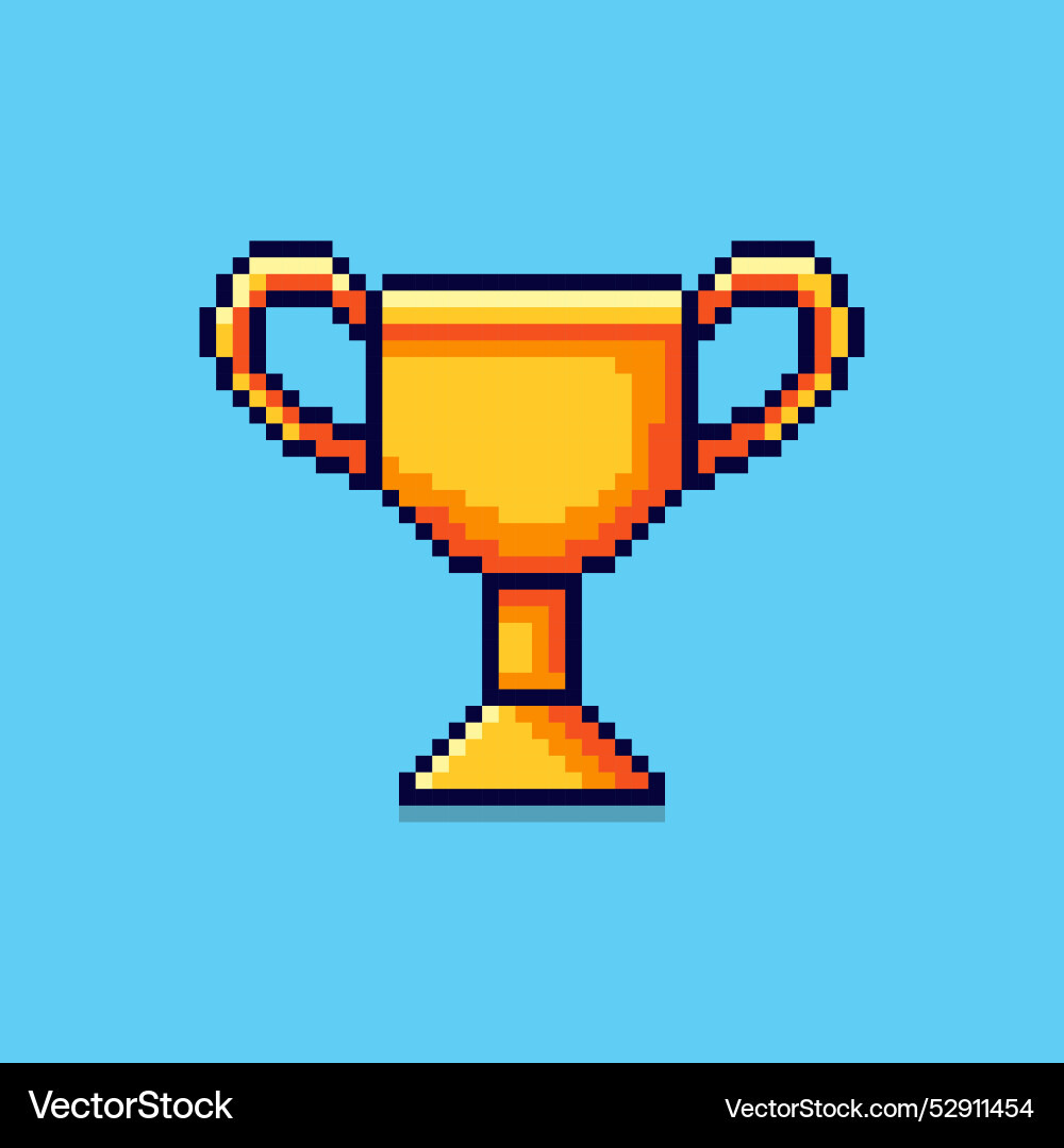 Trophy pixel art design Royalty Free Vector Image