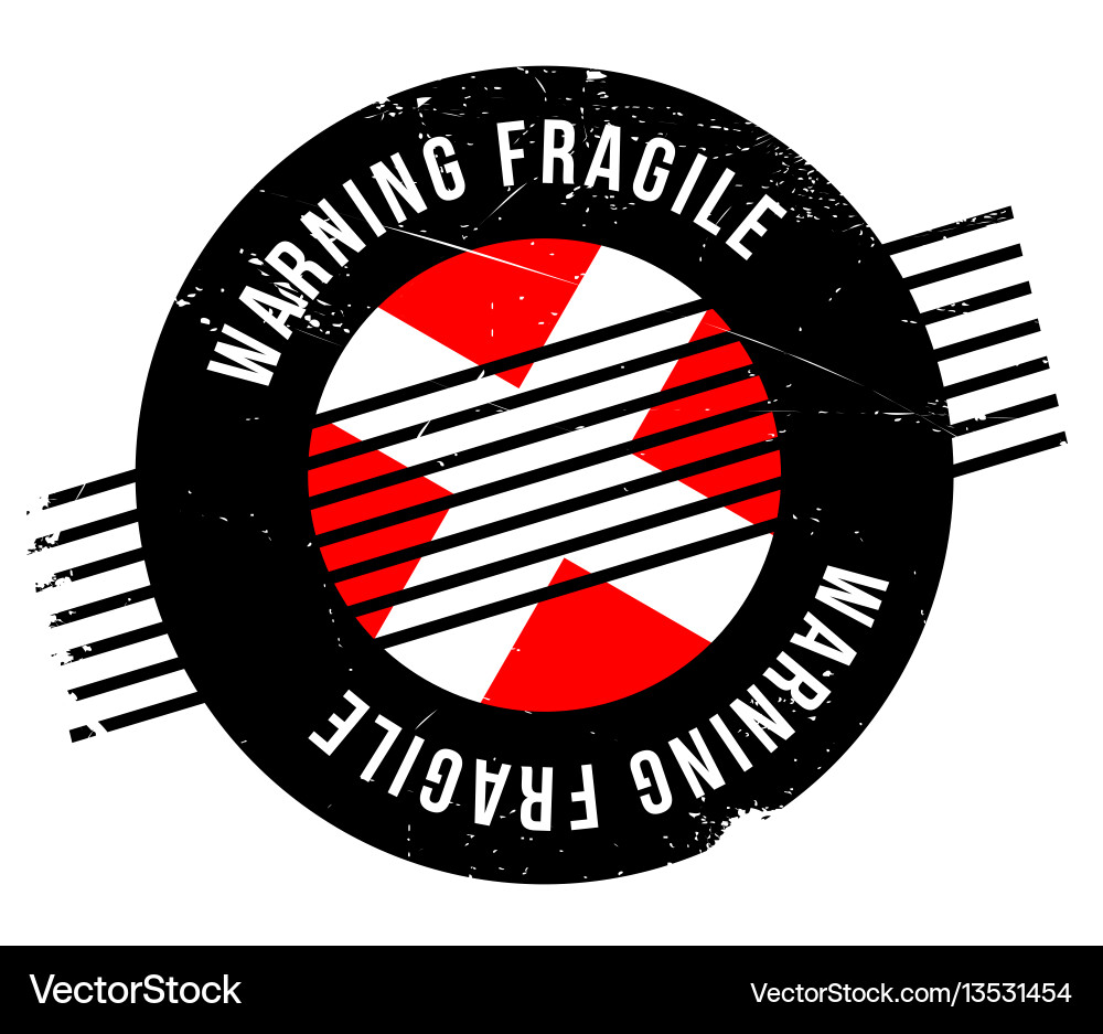 Warning fragile rubber stamp Vector Image