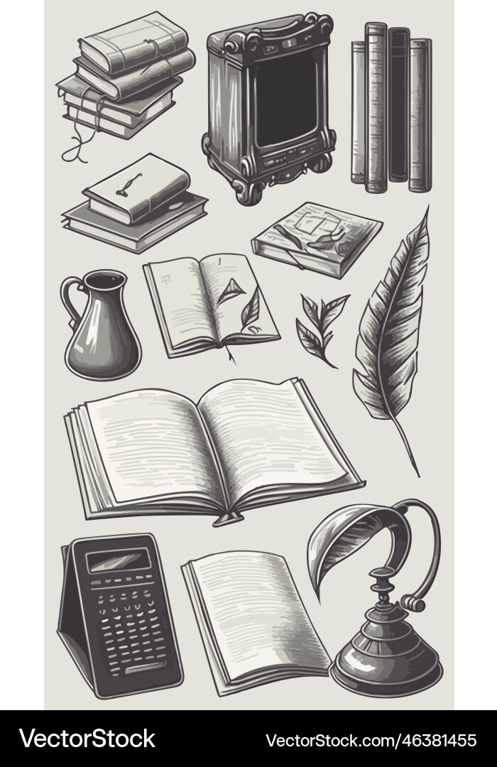 A drawing of various objects for studying A drawing of various objects for studying vector image