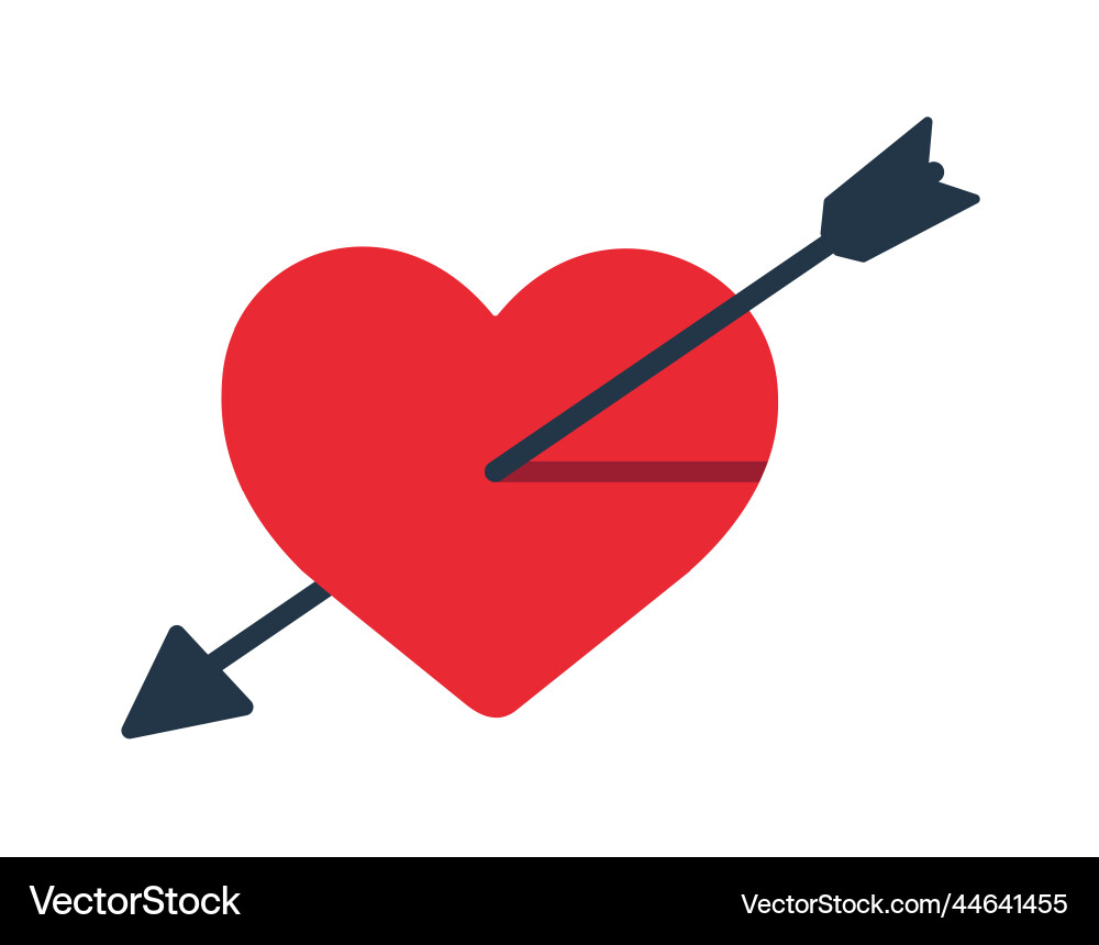 Arrow on heart icon Arrow on heart icon vector image