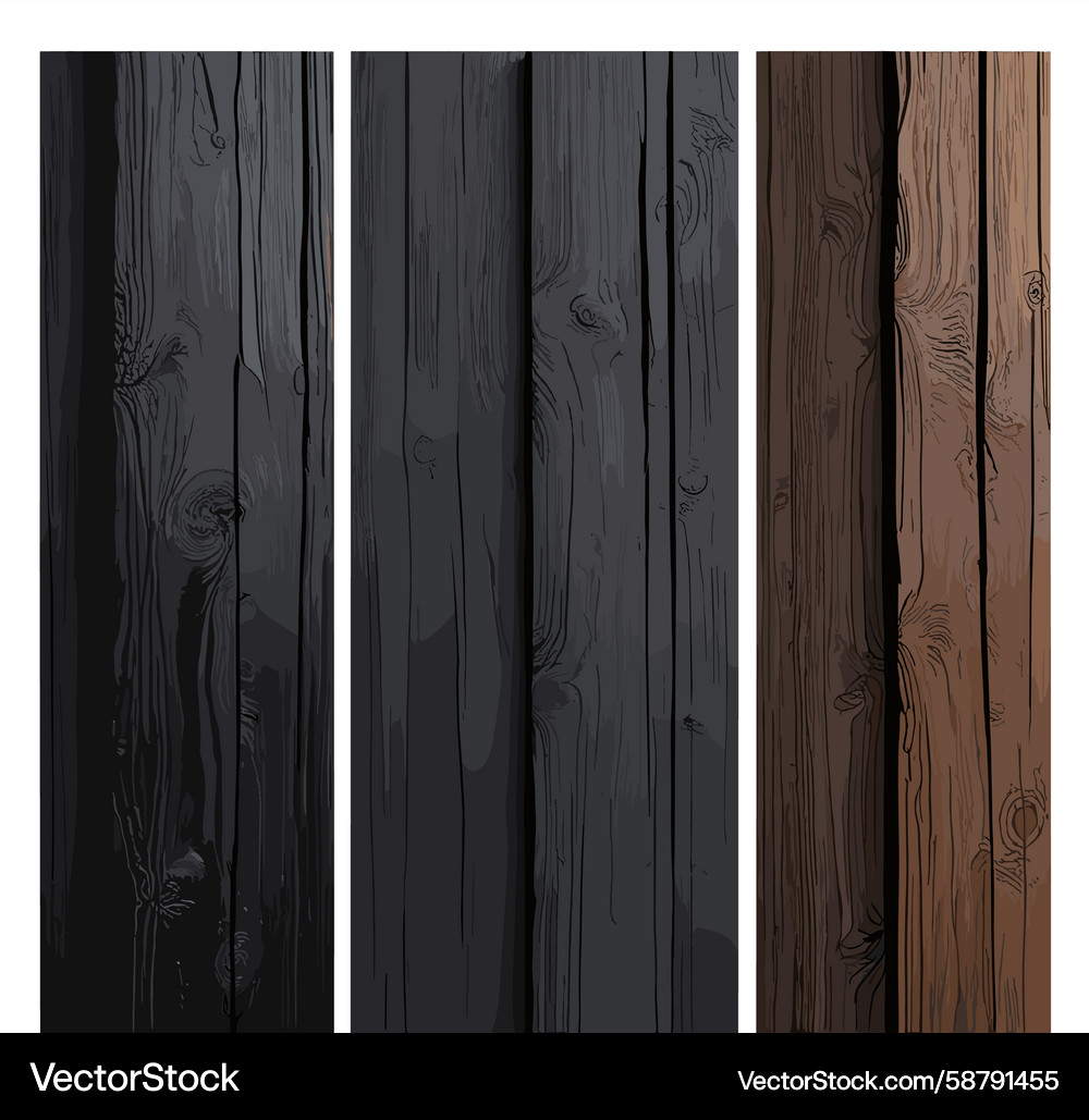 Dark wooden plank texture set – Royalty-Free Vector | VectorStock, image size:1000x1029