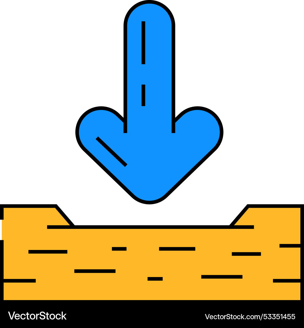 Down arrow data loading icon color Down arrow data loading icon color Vector Image