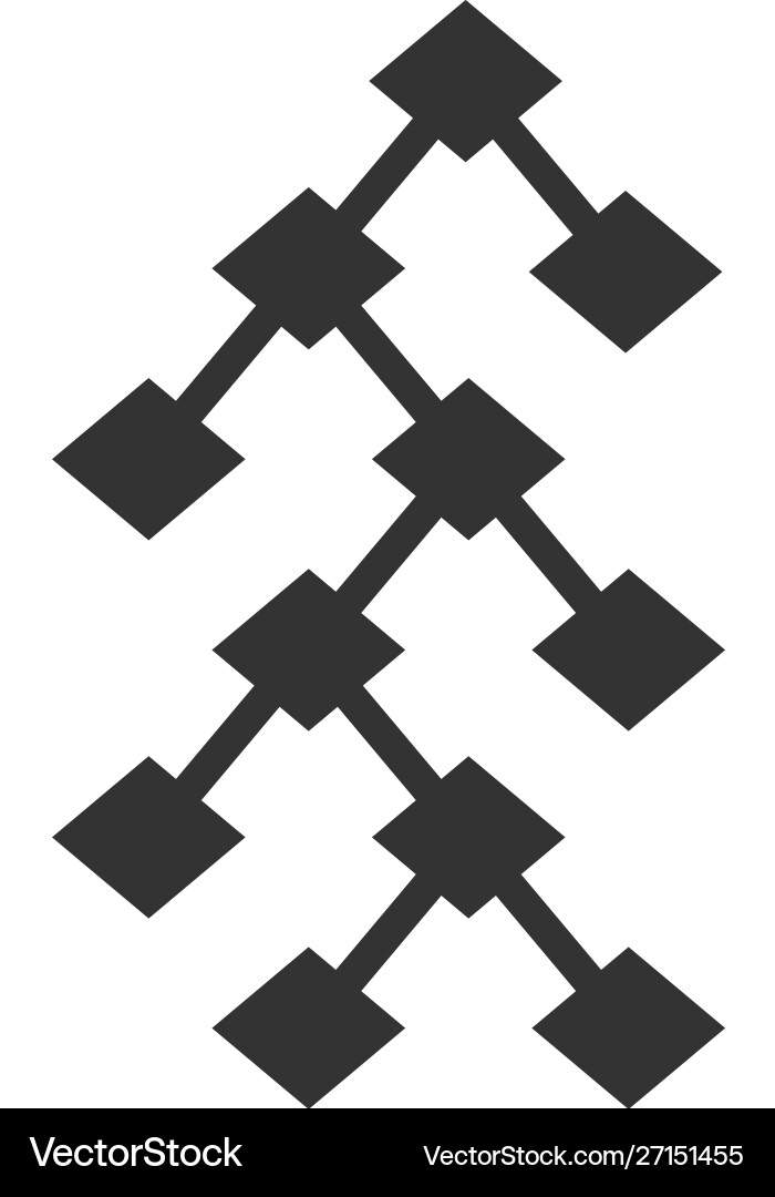 Flat binary tree icon Flat binary tree icon vector image