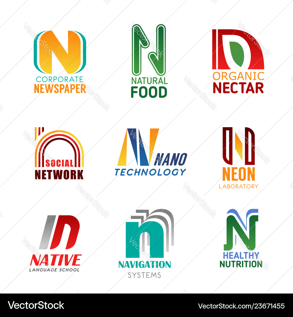 Letter n icons for business creative font design Letter n icons for business creative font design vector image