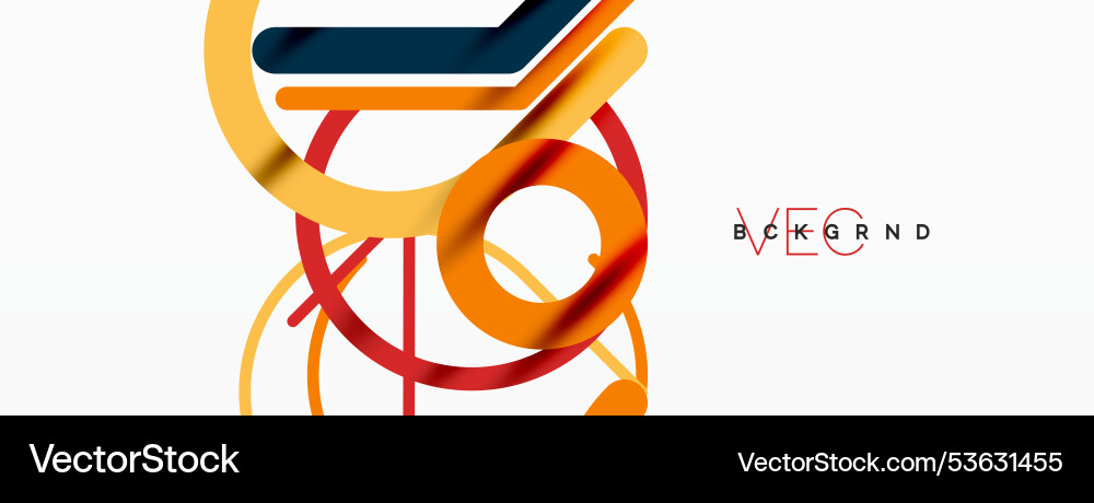 Linear design colorful circles and lines Vector Image
