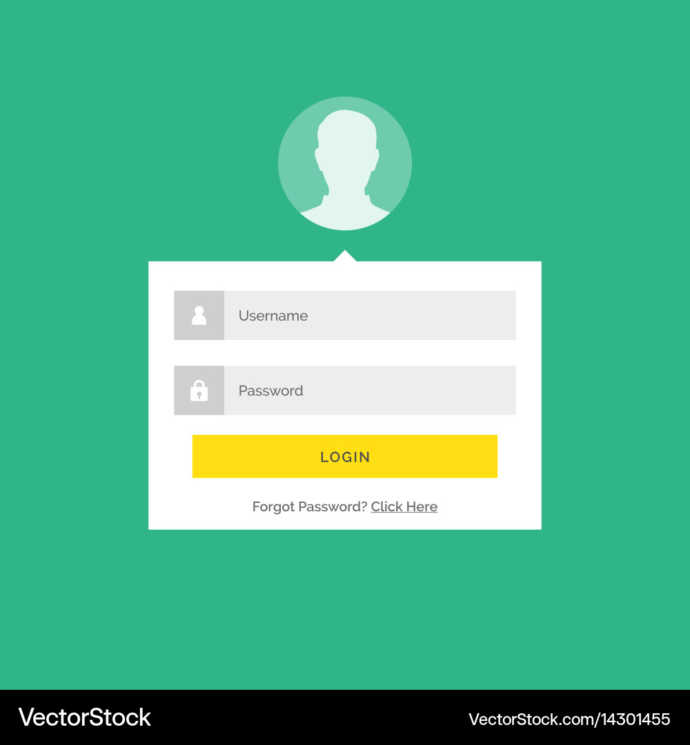 Modernes Login-Benutzeroberflächendesign mit Form Vektorbild
