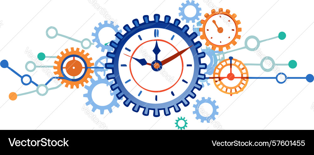 Technological time mechanism icon design vector image
