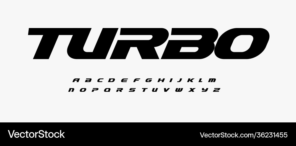 Turbo Dynamic Font - Speed & Action vector image