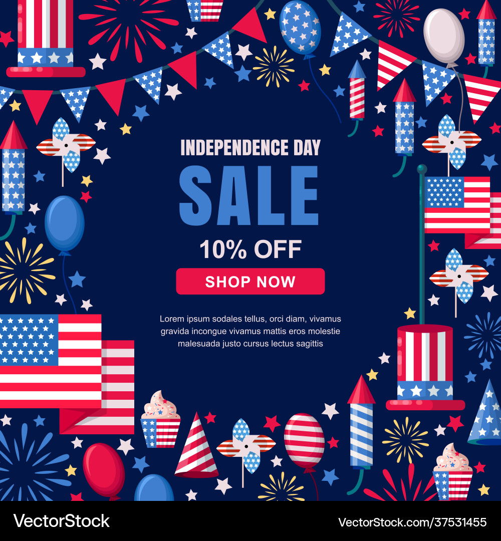 Usa independence day sale banner template Usa independence day sale banner template vector image