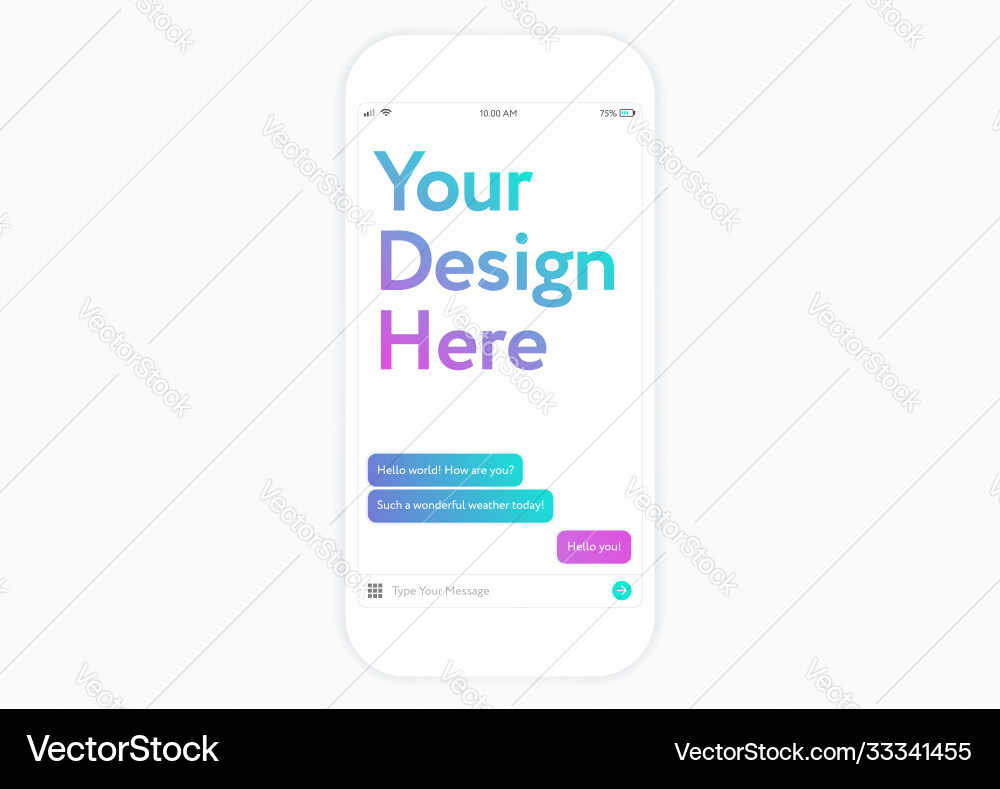 White mobile phone mockup - ui application White mobile phone mockup - ui application Vector Image