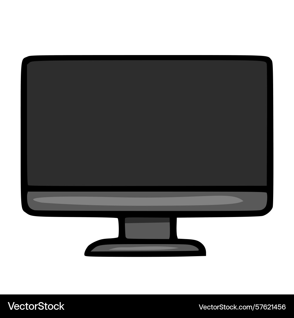 A simple of dark grey computer monitor Vector Image