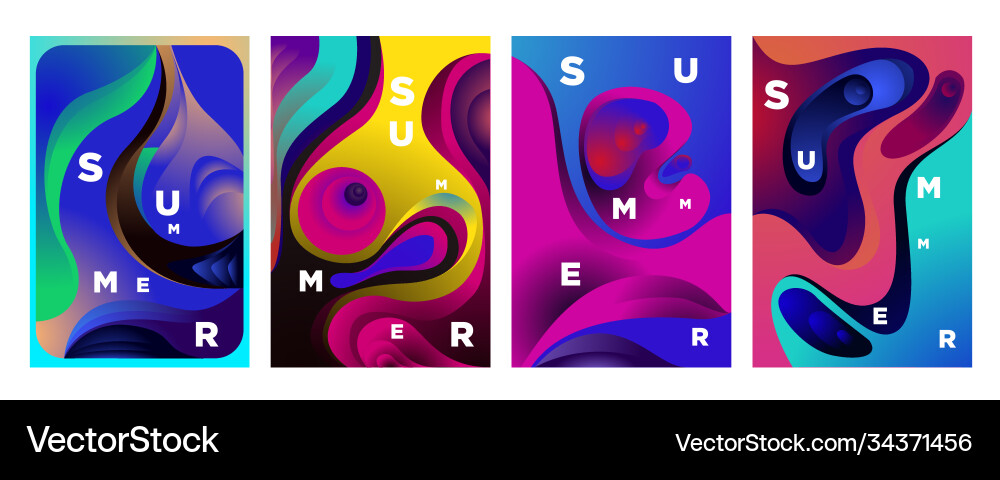 Abstract colorful gradient fluid and wave vector image