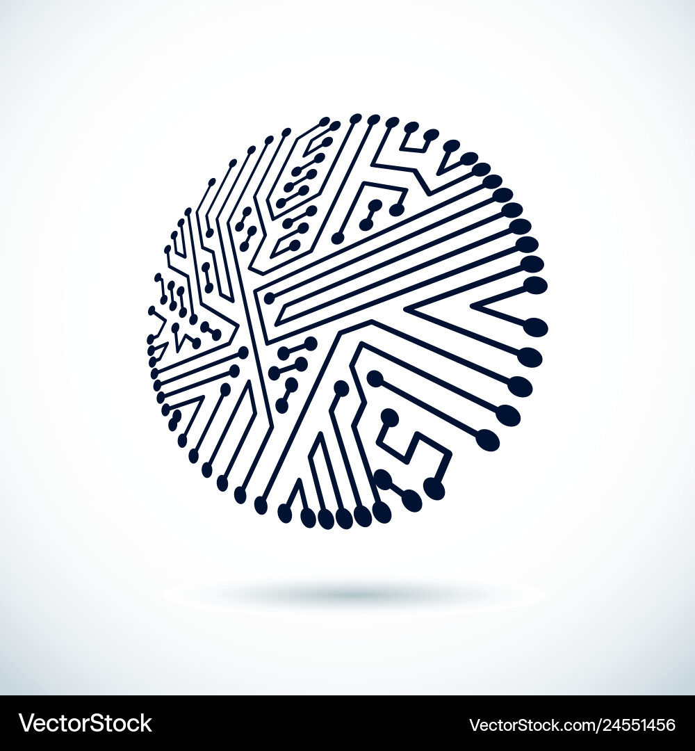 Abstract computer circuit board circular Abstract computer circuit board circular vector image