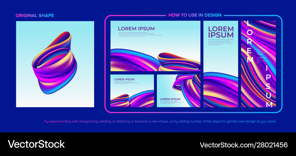 Abstract shape with design pack vector image