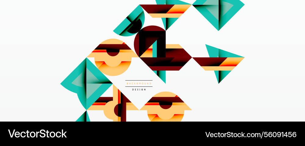 Circles squares lines abstract background Vector Image