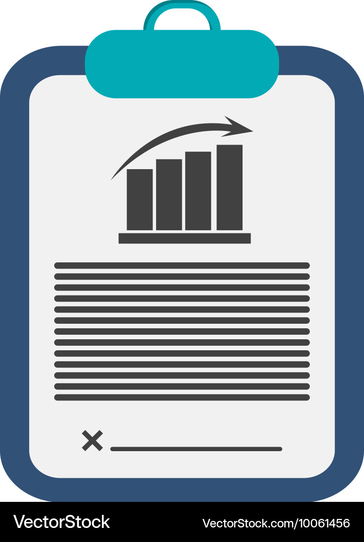 Clipboard with graph chart icon Vector Image