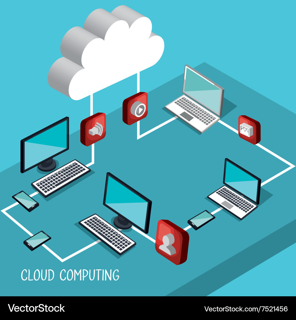 Cloud computing design Vector Image