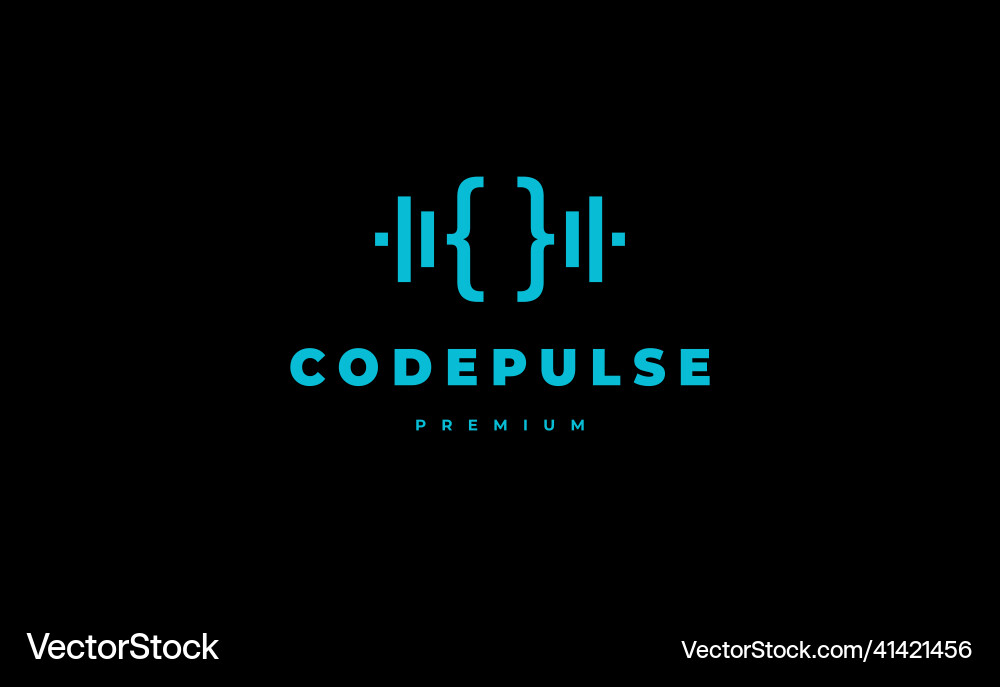 Coding pulse logo design template Royalty Free Vector Image